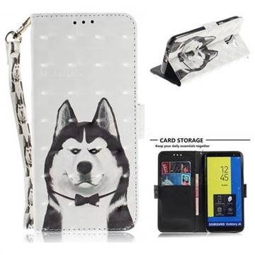 Husky Dog 3D Painted Leather Wallet Phone Case for Samsung Galaxy J6 (2018) SM-J600F