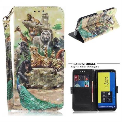 Beast Zoo 3D Painted Leather Wallet Phone Case for Samsung Galaxy J6 (2018) SM-J600F