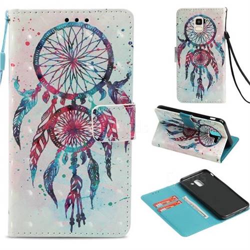 ColorDrops Wind Chimes 3D Painted Leather Wallet Case for Samsung Galaxy J6 (2018) SM-J600F