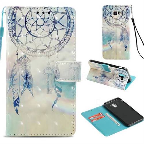 Fantasy Campanula 3D Painted Leather Wallet Case for Samsung Galaxy J6 (2018) SM-J600F