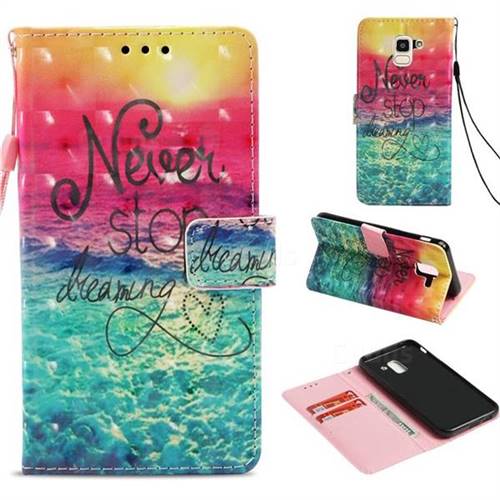 Colorful Dream Catcher 3D Painted Leather Wallet Case for Samsung Galaxy J6 (2018) SM-J600F