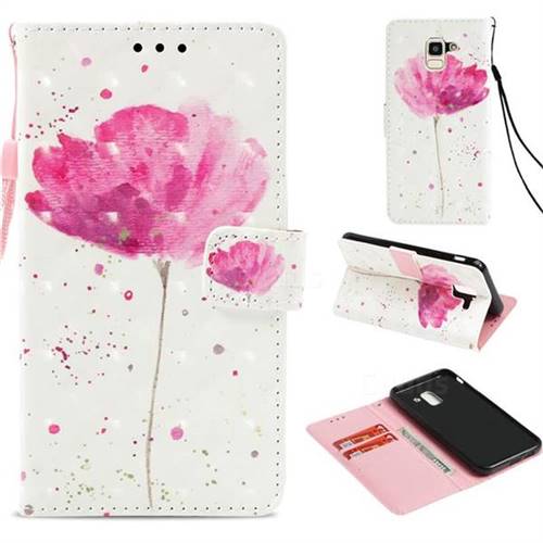 Watercolor 3D Painted Leather Wallet Case for Samsung Galaxy J6 (2018) SM-J600F
