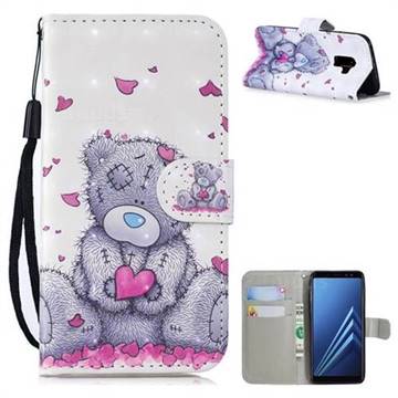 Love Panda 3D Painted Leather Wallet Phone Case for Samsung Galaxy J6 (2018) SM-J600F
