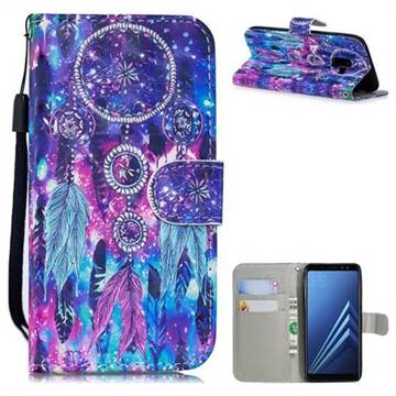 Star Wind Chimes 3D Painted Leather Wallet Phone Case for Samsung Galaxy J6 (2018) SM-J600F
