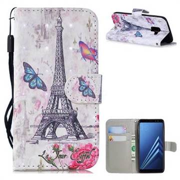 Paris Tower 3D Painted Leather Wallet Phone Case for Samsung Galaxy J6 (2018) SM-J600F
