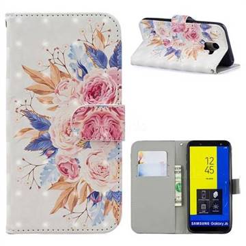 Rose Flowers 3D Painted Leather Phone Wallet Case for Samsung Galaxy J6 (2018) SM-J600F