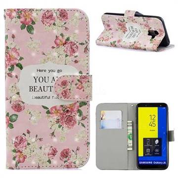 Butterfly Flower 3D Painted Leather Phone Wallet Case for Samsung Galaxy J6 (2018) SM-J600F