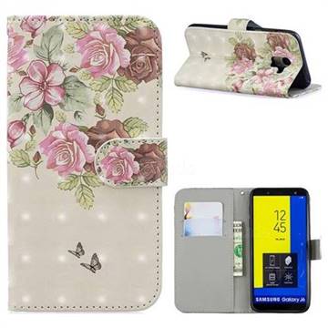 Beauty Rose 3D Painted Leather Phone Wallet Case for Samsung Galaxy J6 (2018) SM-J600F
