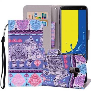 Totem Elephant PU Leather Wallet Phone Case Cover for Samsung Galaxy J6 (2018) SM-J600F