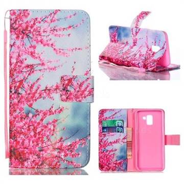 Plum Flower Leather Wallet Phone Case for Samsung Galaxy J6 (2018) SM-J600F
