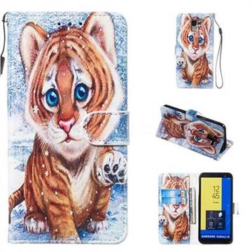 Baby Tiger Smooth Leather Phone Wallet Case for Samsung Galaxy J6 (2018) SM-J600F