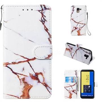 Platinum Marble Smooth Leather Phone Wallet Case for Samsung Galaxy J6 (2018) SM-J600F