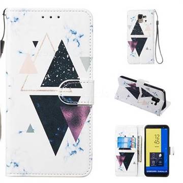 Triangle Marble Smooth Leather Phone Wallet Case for Samsung Galaxy J6 (2018) SM-J600F