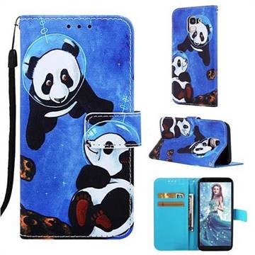 Undersea Panda Matte Leather Wallet Phone Case for Samsung Galaxy J6 (2018) SM-J600F