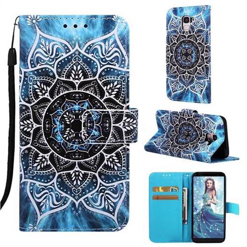 Underwater Mandala Matte Leather Wallet Phone Case for Samsung Galaxy J6 (2018) SM-J600F