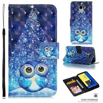 Stage Owl 3D Painted Leather Phone Wallet Case for Samsung Galaxy J6 (2018) SM-J600F