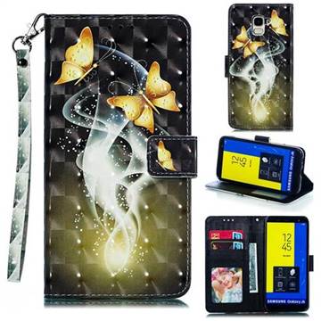 Dream Butterfly 3D Painted Leather Phone Wallet Case for Samsung Galaxy J6 (2018) SM-J600F