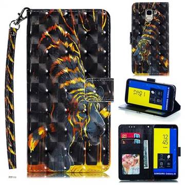 Tiger Totem 3D Painted Leather Phone Wallet Case for Samsung Galaxy J6 (2018) SM-J600F