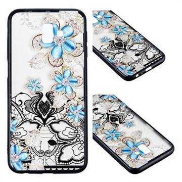 Lilac Lace Diamond Flower Soft TPU Back Cover for Samsung Galaxy J6 Plus / J6 Prime