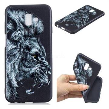 Lion 3D Embossed Relief Black TPU Cell Phone Back Cover for Samsung Galaxy J6 Plus / J6 Prime