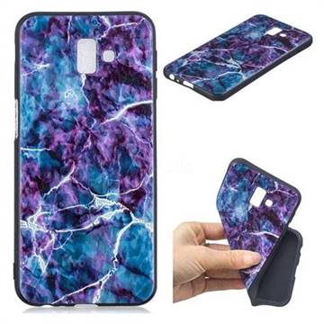 Marble 3D Embossed Relief Black TPU Cell Phone Back Cover for Samsung Galaxy J6 Plus / J6 Prime