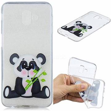 Bamboo Panda Clear Varnish Soft Phone Back Cover for Samsung Galaxy J6 Plus / J6 Prime