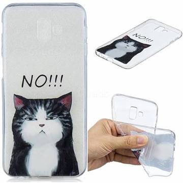 Cat Say No Clear Varnish Soft Phone Back Cover for Samsung Galaxy J6 Plus / J6 Prime
