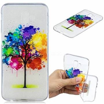 Oil Painting Tree Clear Varnish Soft Phone Back Cover for Samsung Galaxy J6 Plus / J6 Prime