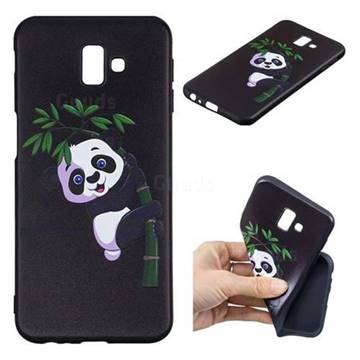 Bamboo Panda 3D Embossed Relief Black Soft Back Cover for Samsung Galaxy J6 Plus / J6 Prime