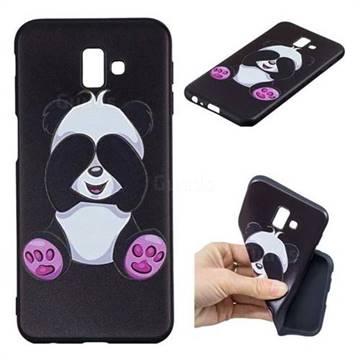 Lovely Panda 3D Embossed Relief Black Soft Back Cover for Samsung Galaxy J6 Plus / J6 Prime