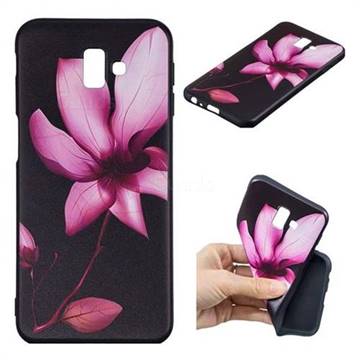Lotus Flower 3D Embossed Relief Black Soft Back Cover for Samsung Galaxy J6 Plus / J6 Prime