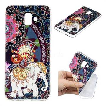 Totem Flower Elephant Super Clear Soft TPU Back Cover for Samsung Galaxy J6 Plus / J6 Prime