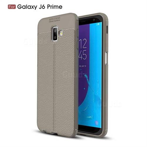 Luxury Auto Focus Litchi Texture Silicone TPU Back Cover for Samsung Galaxy J6 Plus / J6 Prime - Gray