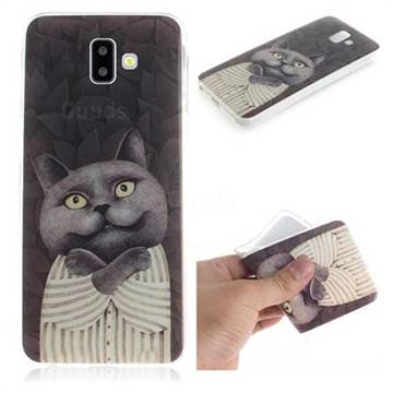 Cat Embrace IMD Soft TPU Cell Phone Back Cover for Samsung Galaxy J6 Plus / J6 Prime