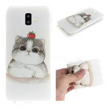 Cute Tomato Cat IMD Soft TPU Cell Phone Back Cover for Samsung Galaxy J6 Plus / J6 Prime