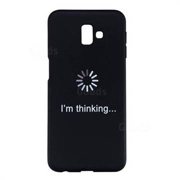 Thinking Stick Figure Matte Black TPU Phone Cover for Samsung Galaxy J6 Plus / J6 Prime