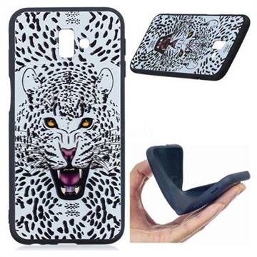 Snow Leopard 3D Embossed Relief Black Soft Back Cover for Samsung Galaxy J6 Plus / J6 Prime