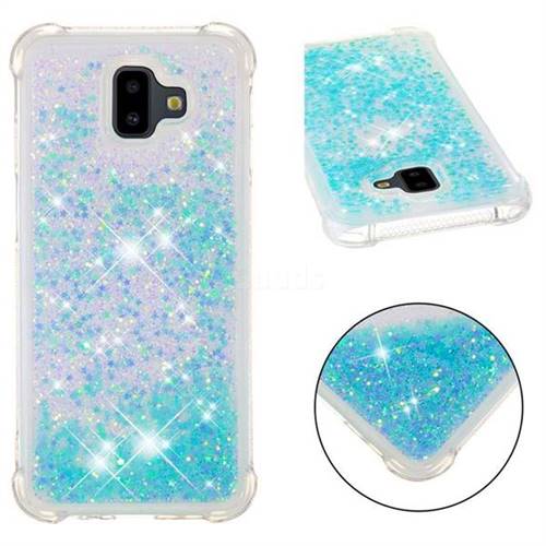Dynamic Liquid Glitter Sand Quicksand TPU Case for Samsung Galaxy J6 Plus / J6 Prime - Silver Blue Star