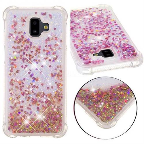 Dynamic Liquid Glitter Sand Quicksand TPU Case for Samsung Galaxy J6 Plus / J6 Prime - Rose Gold Love Heart