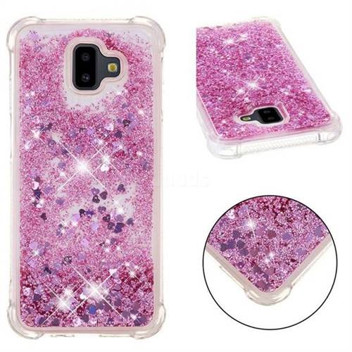 Dynamic Liquid Glitter Sand Quicksand Star TPU Case for Samsung Galaxy J6 Plus / J6 Prime - Diamond Rose