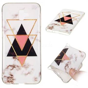 Inverted Triangle Black Soft TPU Marble Pattern Phone Case for Samsung Galaxy J6 Plus / J6 Prime