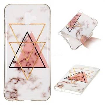 Inverted Triangle Powder Soft TPU Marble Pattern Phone Case for Samsung Galaxy J6 Plus / J6 Prime