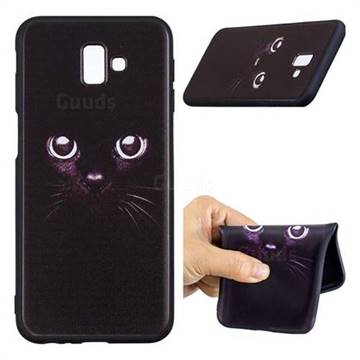 Black Cat Eyes 3D Embossed Relief Black Soft Phone Back Cover for Samsung Galaxy J6 Plus / J6 Prime