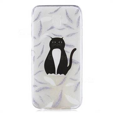 Feather Black Cat Super Clear Soft TPU Back Cover for Samsung Galaxy J6 Plus / J6 Prime