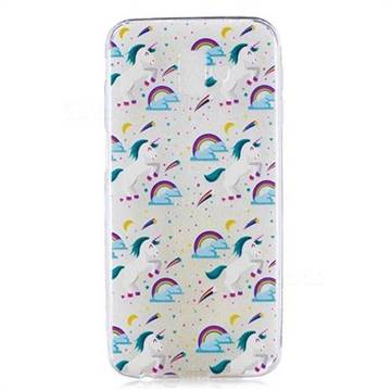 Rainbow Running Unicorn Super Clear Soft TPU Back Cover for Samsung Galaxy J6 Plus / J6 Prime
