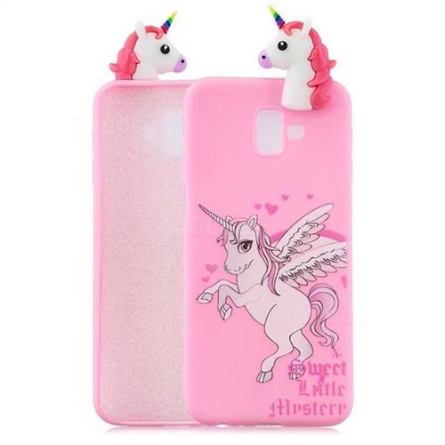 Wings Unicorn Soft 3D Climbing Doll Soft Case for Samsung Galaxy J6 Plus / J6 Prime