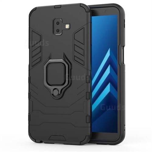 Black Panther Armor Metal Ring Grip Shockproof Dual Layer Rugged
