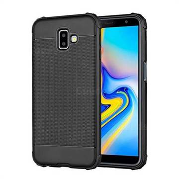 Luxury Shockproof Rubik Cube Texture Silicone TPU Back Cover for Samsung Galaxy J6 Plus / J6 Prime - Black