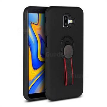 Raytheon Multi-function Ribbon Stand Back Cover for Samsung Galaxy J6 Plus / J6 Prime - Black
