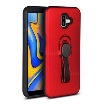 Raytheon Multi-function Ribbon Stand Back Cover for Samsung Galaxy J6 Plus / J6 Prime - Red